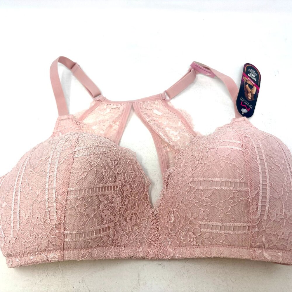 Maidenform Self Expressions Women's High Back Foam Bralette Sheer Pink Pale 36D